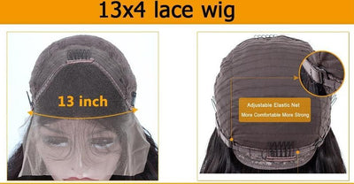 13x4 HD Transparent Lace Frontal Straight Human Hair Wigs 200% Density