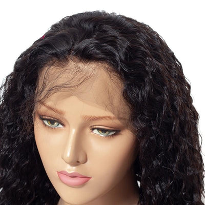 13x4 HD Transparent Lace Frontal Water Wave Human Hair Wigs 200% Densi