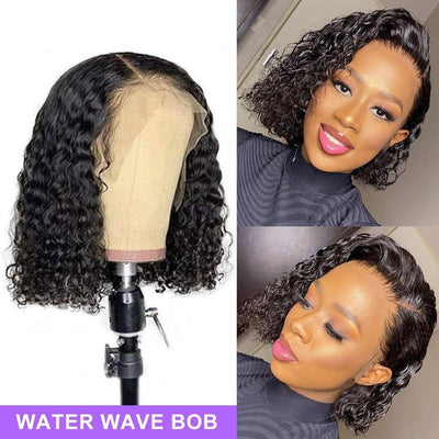 Kinky Curly 180% Density 4x4 Short Bob 13x4 Lace Front Human Hair Wig