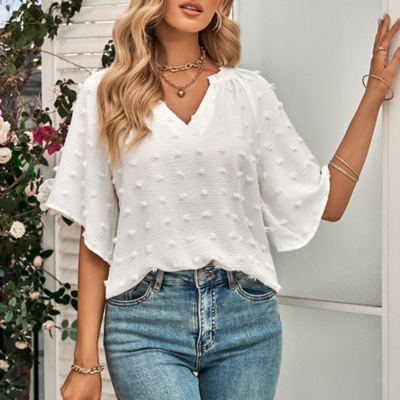 Womens V Neck Batwing Summer Top