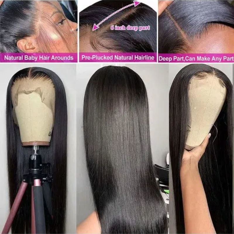 Vietnamese Raw Hair 250% Density Straight Lace Frontal Wigs Human Hair